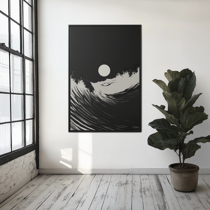 Washed - Black & White - Framed Canvas