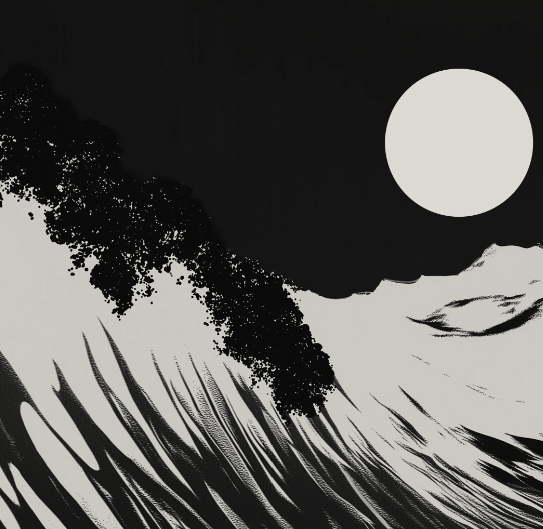 Washed - Black & White - Framed Canvas