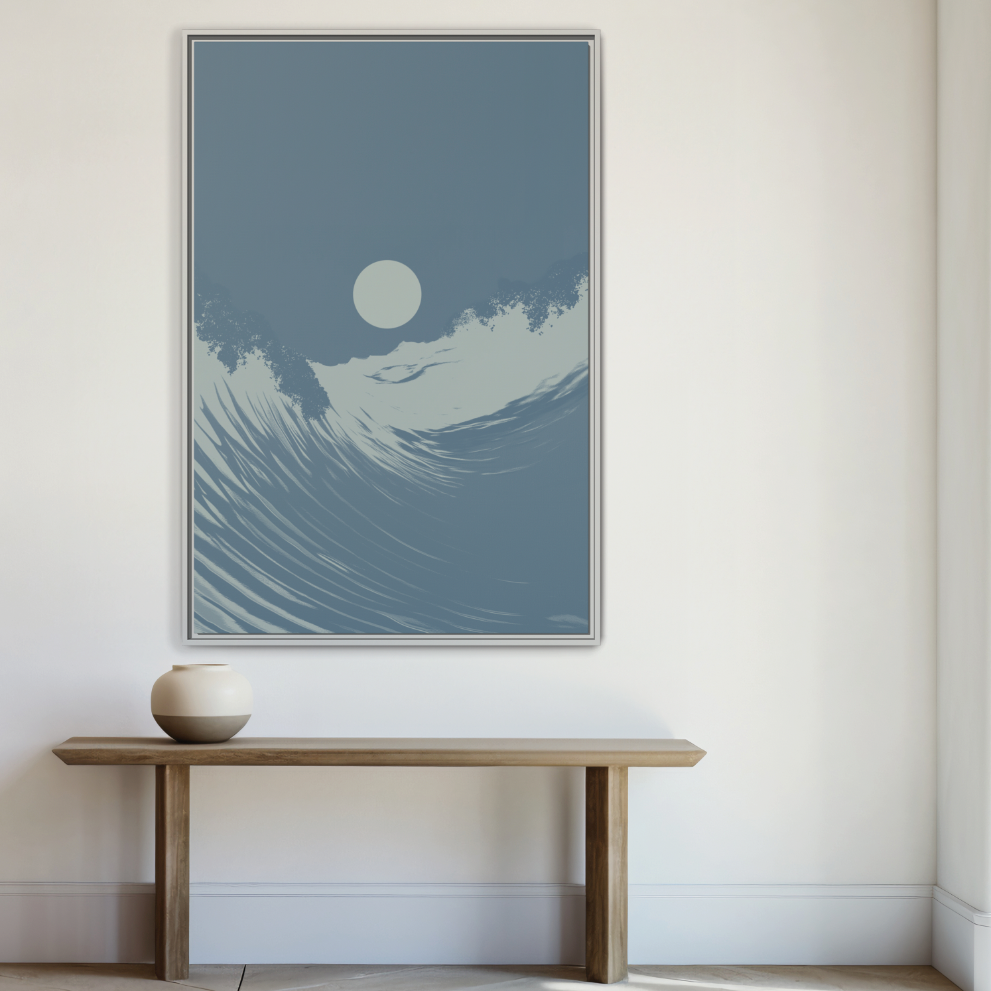 Washed - Blue Haze - Framed Canvas