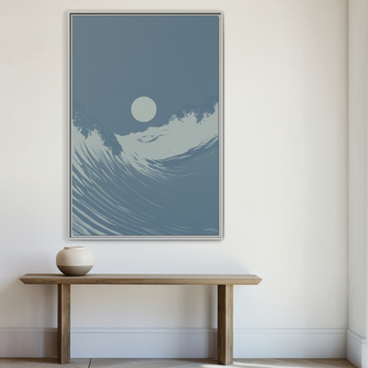 Washed - Blue Haze - Framed Canvas