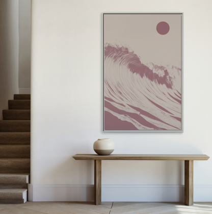 Thresh Wave - Rose - Framed Canvas