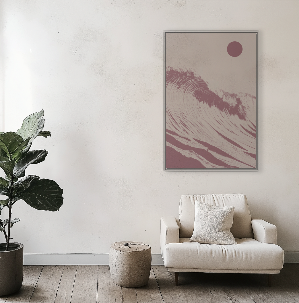 Thresh Wave - Rose - Framed Canvas
