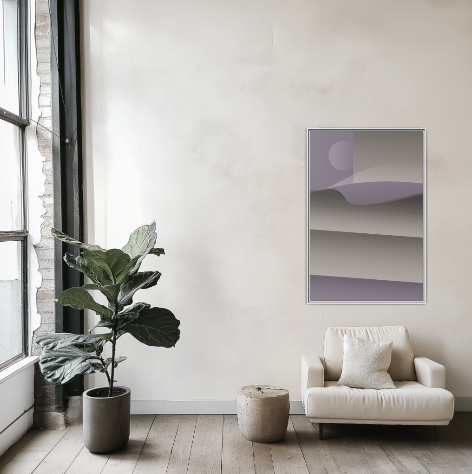 Stacked - Purple Haze - Framed Canvas