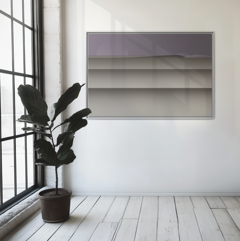 Lines - Purple Haze - Framed Canvas