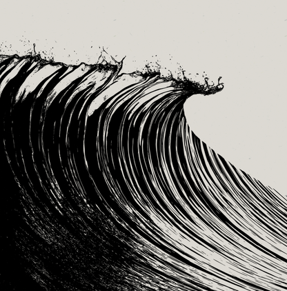 Peak - Black & White - Framed Canvas