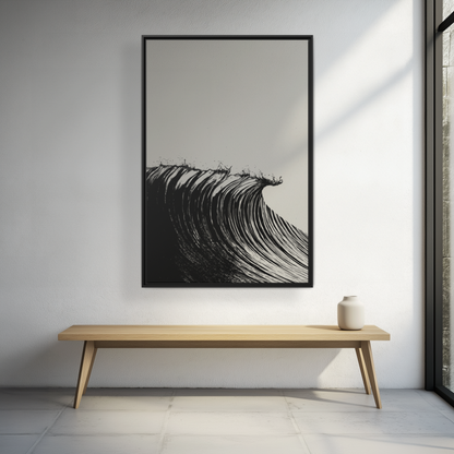 Peak - Black & White - Framed Canvas