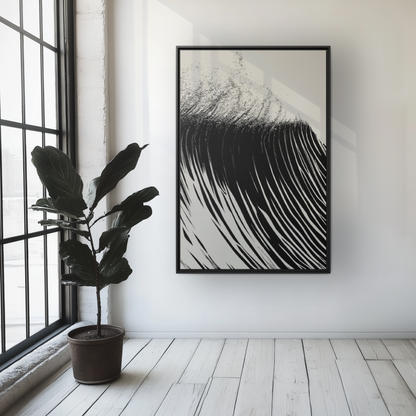 Ledge - Black & White - Framed Canvas