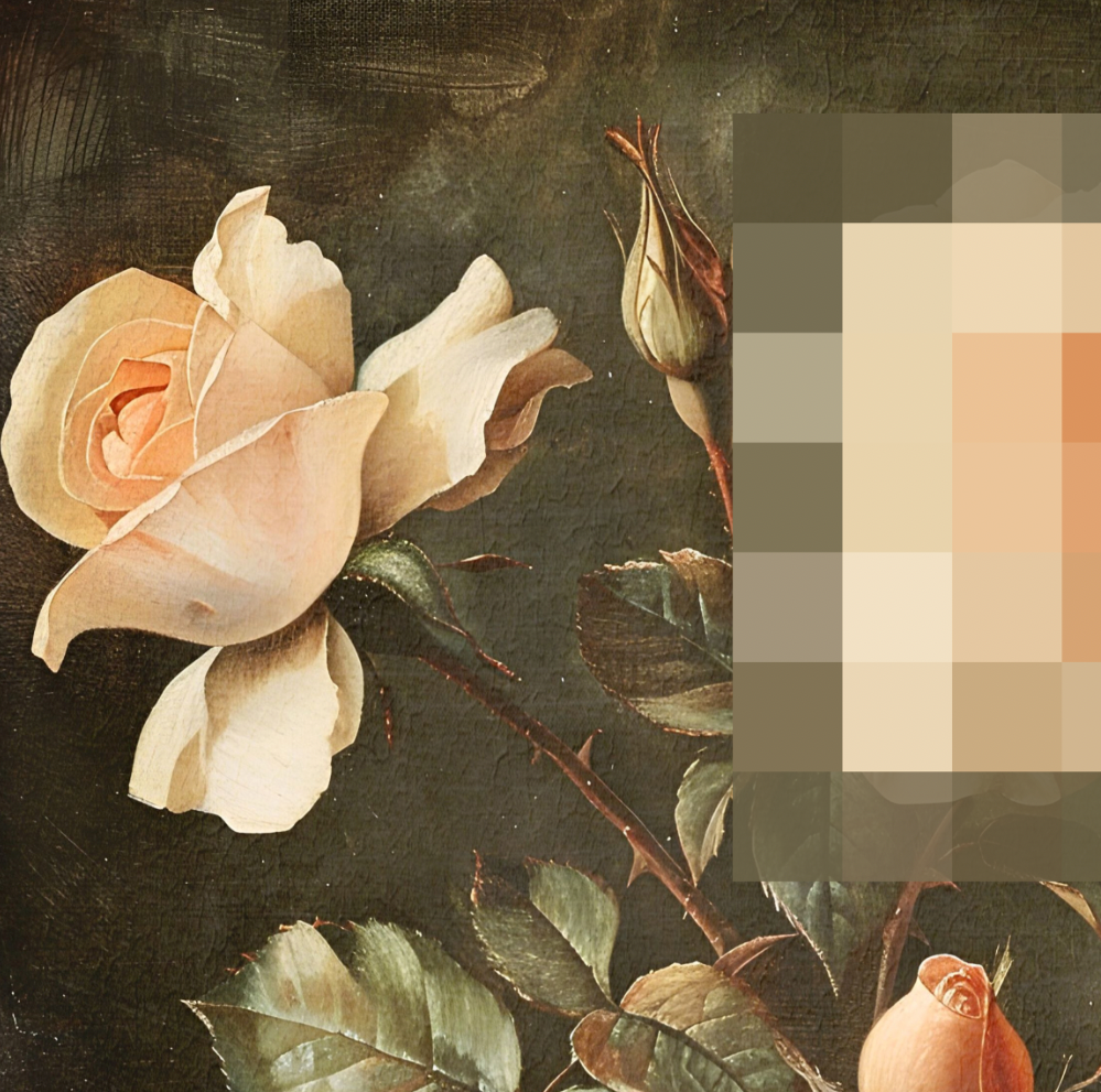 Double Rose - Framed Canvas