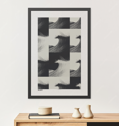 Trench - Black & White - Framed Print