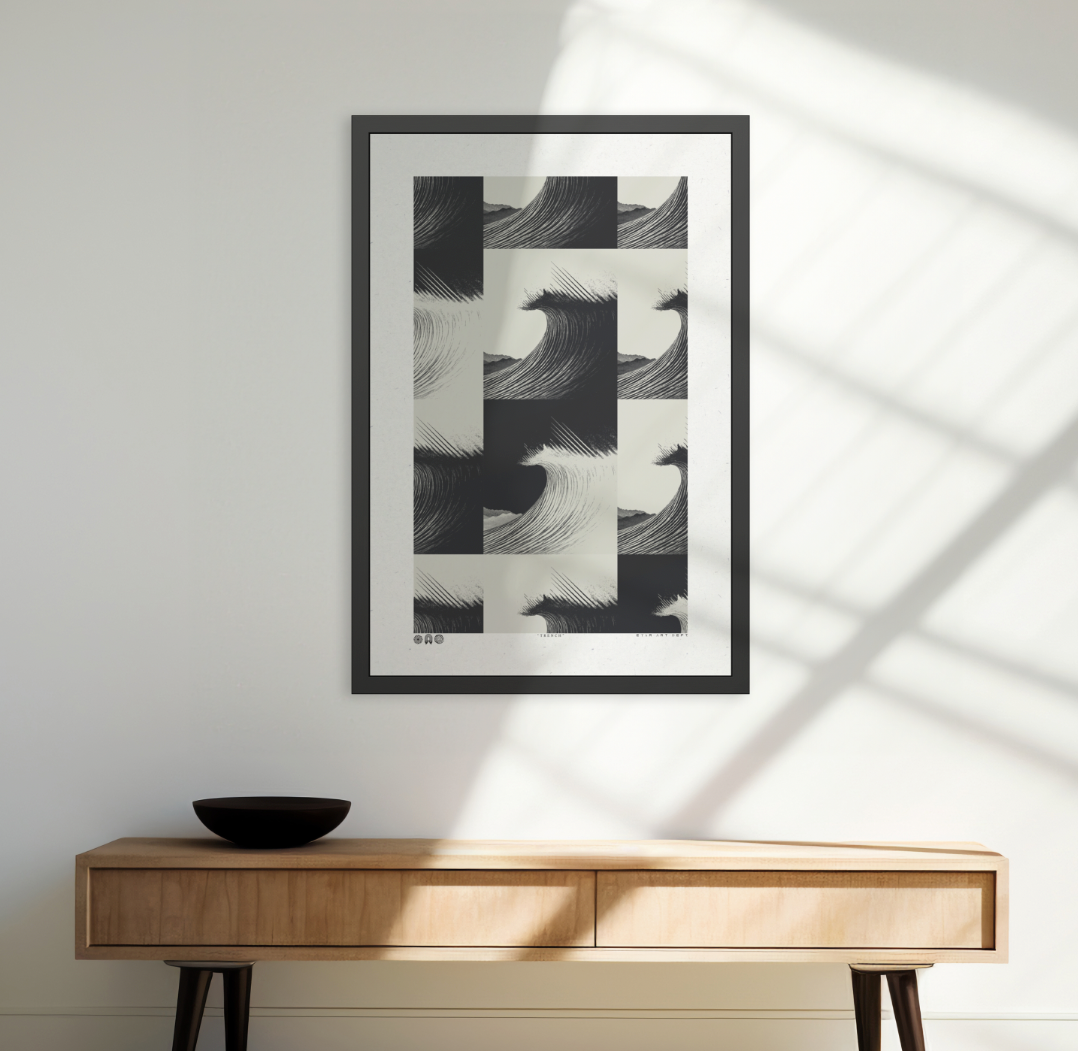 Trench - Black & White - Framed Print