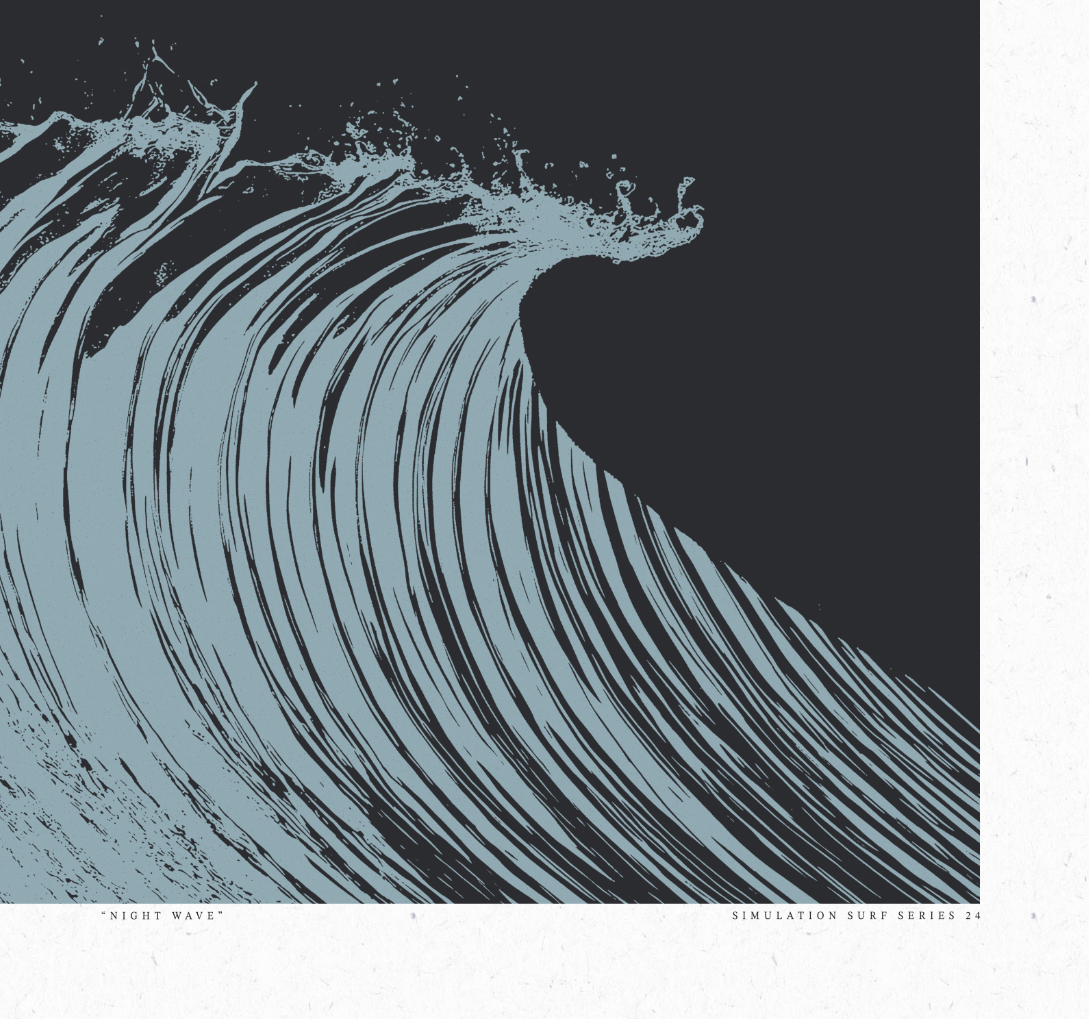 Night Wave - Blue Haze - Framed Print