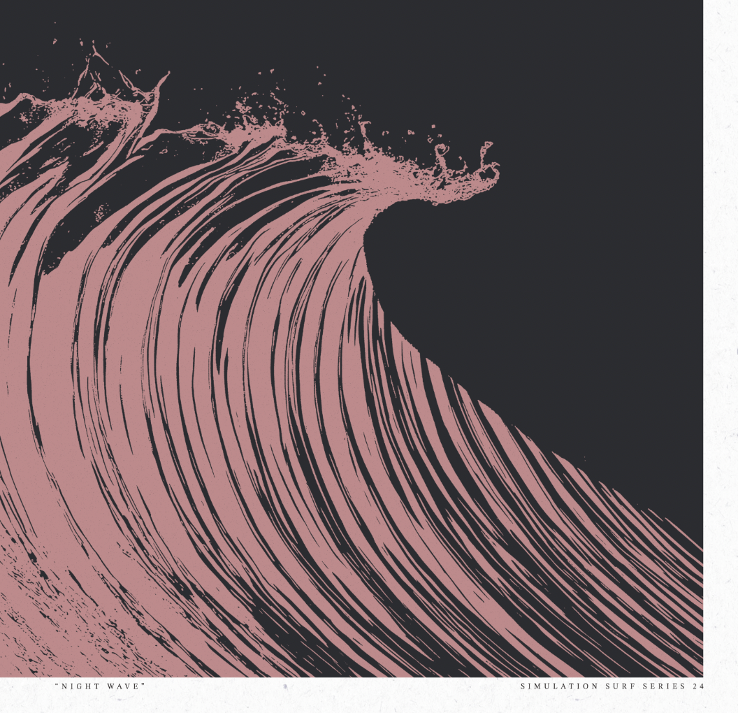 Night Wave - Rose - Framed Print