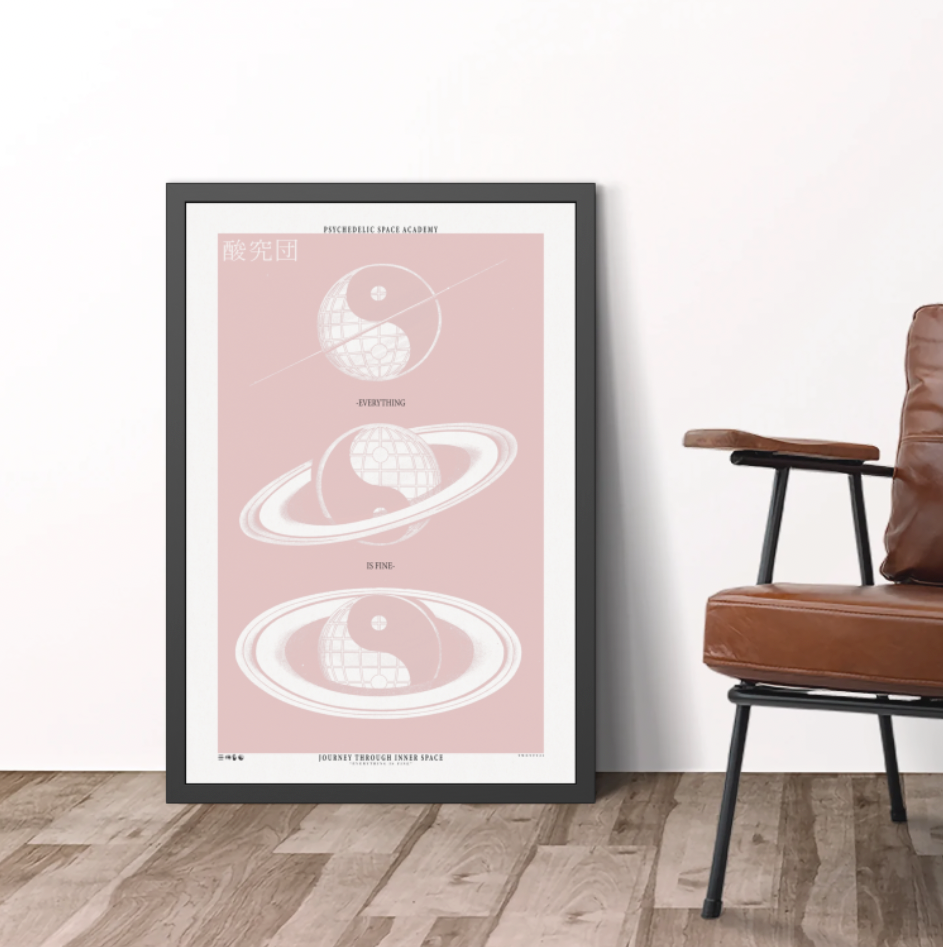 SaturnDay - Blush - Framed Print
