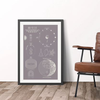 The Moon Is Flat - Purple Haze - Framed Print