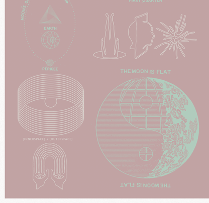 The Moon Is Flat - Blush - Framed Print