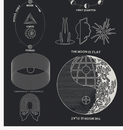 The Moon Is Flat - Night - Framed Print