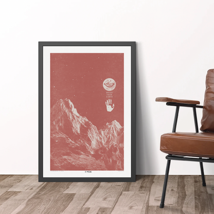 Hello From Earth - Burnt - Framed Print