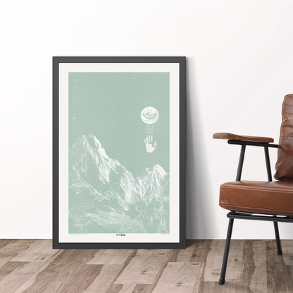 Hello From Earth - Green Haze - Framed Print