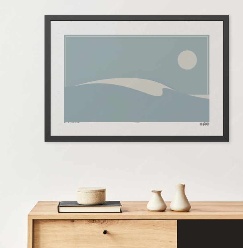 Peel 4 - Blue Haze - Framed Print