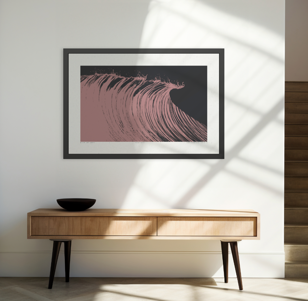 Night Wave - Rose - Framed Print