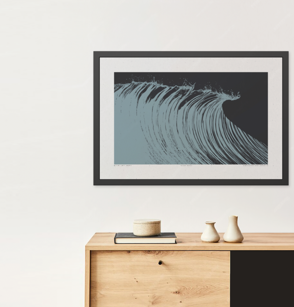 Night Wave - Blue Haze - Framed Print