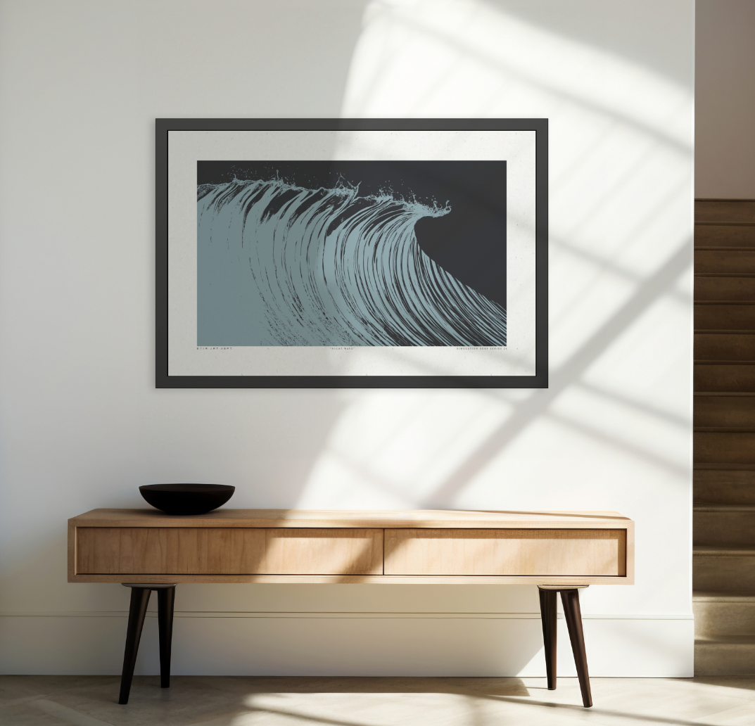 Night Wave - Blue Haze - Framed Print