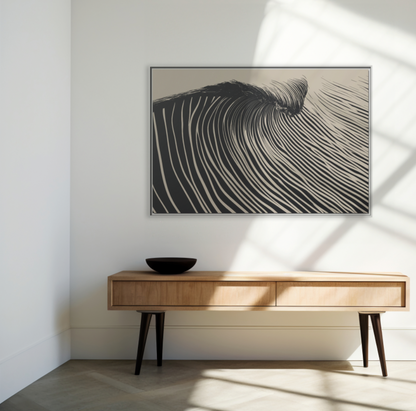 Wedge - Black & White - Framed Canvas