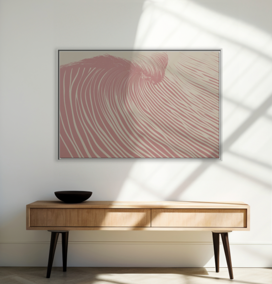 Wedge - Blush - Framed Canvas