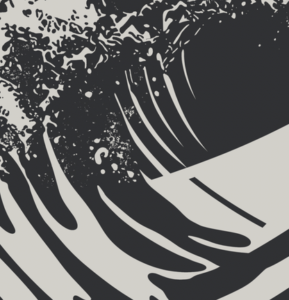 Turmoil - Black & White - Framed Canvas