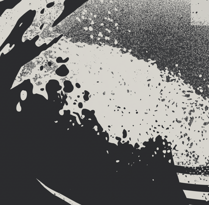 Turmoil 3 - Black & White - Framed Canvas