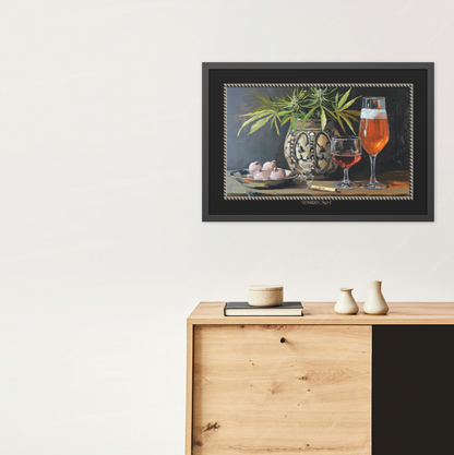 Saturday Night - Black - Framed Print
