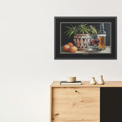 Friday Night - Black - Framed Print