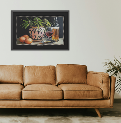 Friday Night - Black - Framed Print