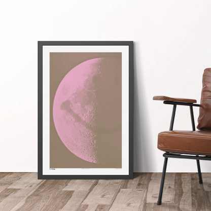 Hello Moon - Pink - Framed Print