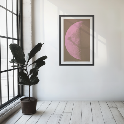 Hello Moon - Pink - Framed Print