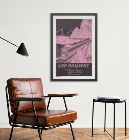 Rails - L.S.D. Travel - Pink - Framed Print