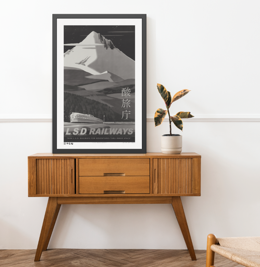 Railways - L.S.D. Travel - Night - Framed Print