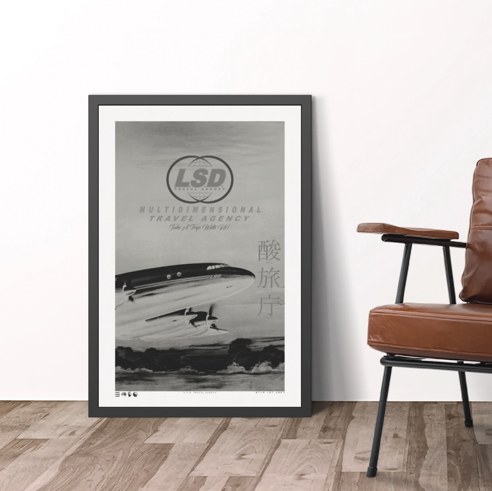 Take A Trip - L.S.D. Travel - Stone - Framed Print