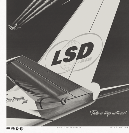 Wings - L.S.D. Travel - Black & White - Framed Print