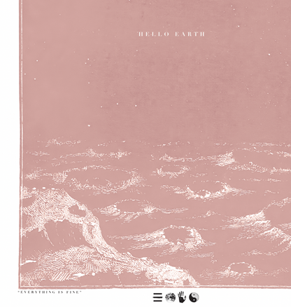 Hello Earth - Blush- Framed Print
