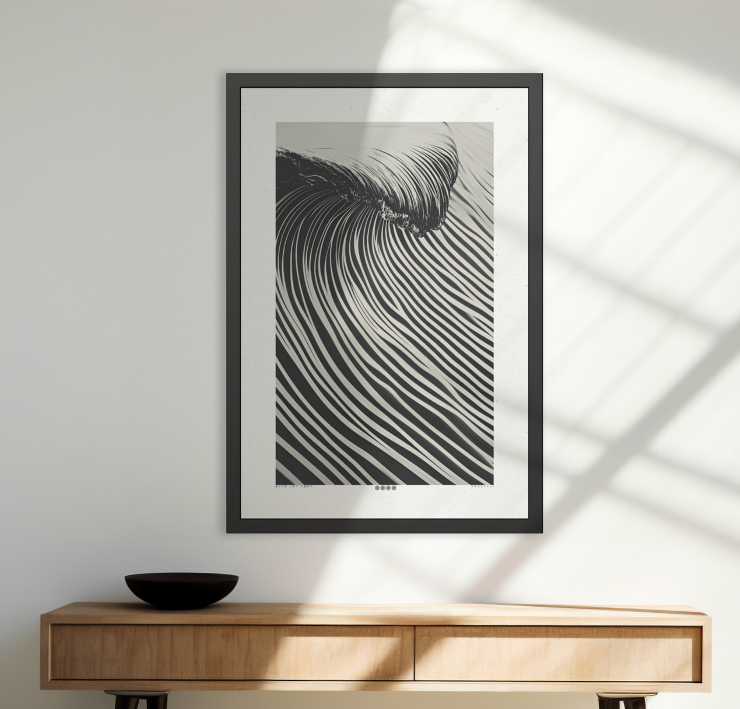 Wedge - Black & White - Framed Print
