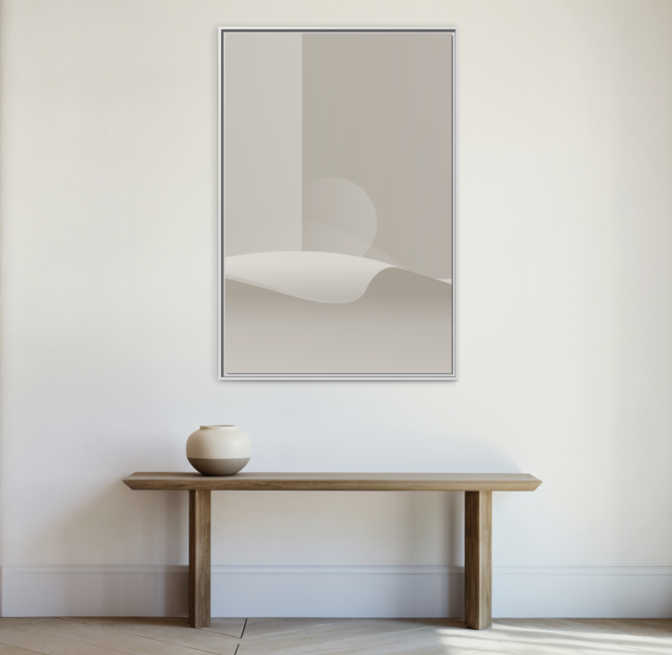 Cylinders 3 - Black - Framed Canvas