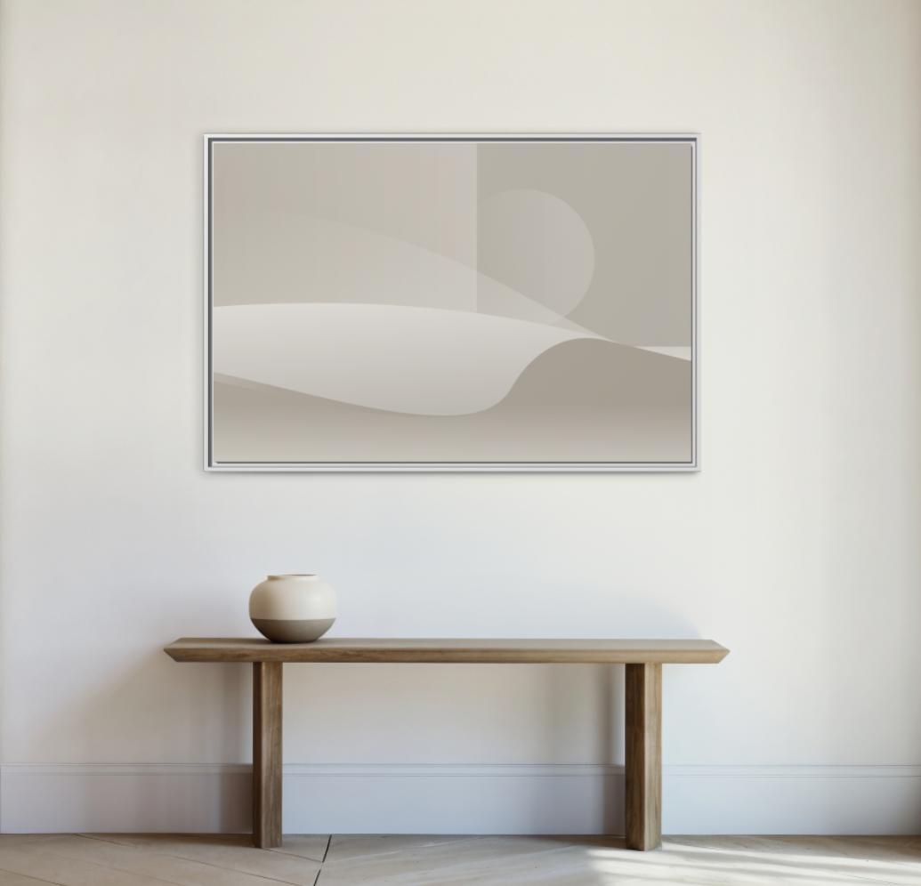 Cylinders - Sand - Framed Canvas