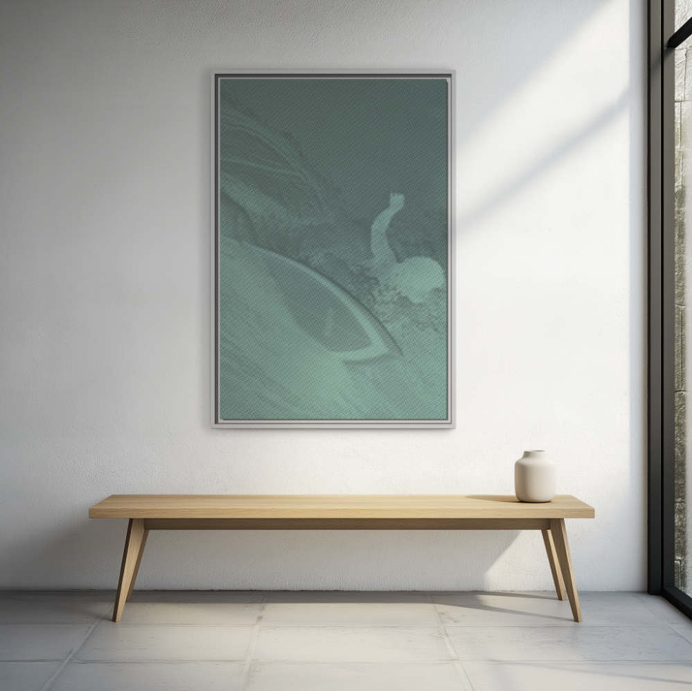 Buttons Cover Shot - Green Haze - Framed Canvas