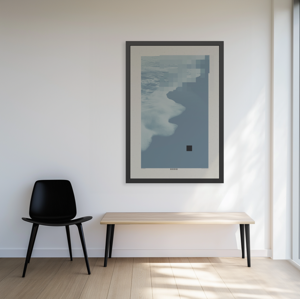 Washed 3 - Blue Haze - Framed Print