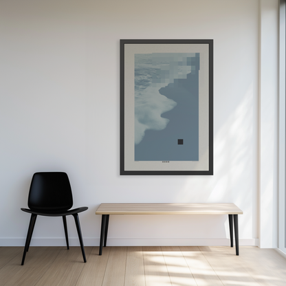 Washed 3 - Blue Haze - Framed Print
