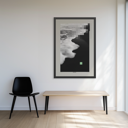 Washed 3 - Black & White - Framed Print