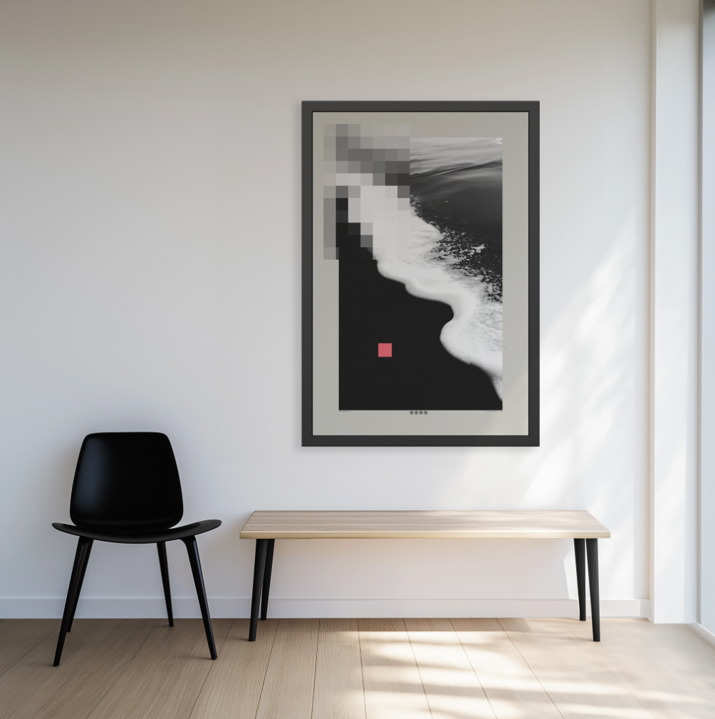 Washed 1 - Black & White - Framed Print