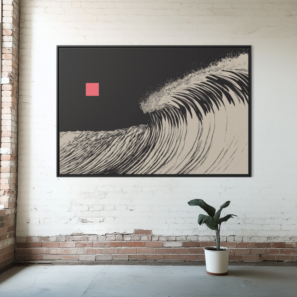 Rogue 2 - Black & White - XL Framed Canvas