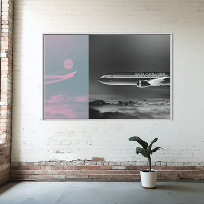 Split L.S.D. Airlines - Night - XL Framed Canvas